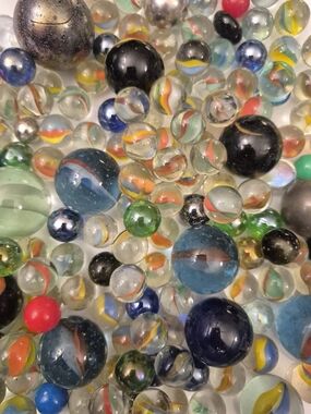 Vintage Assorted Glass Marbles - Multicolor Mix